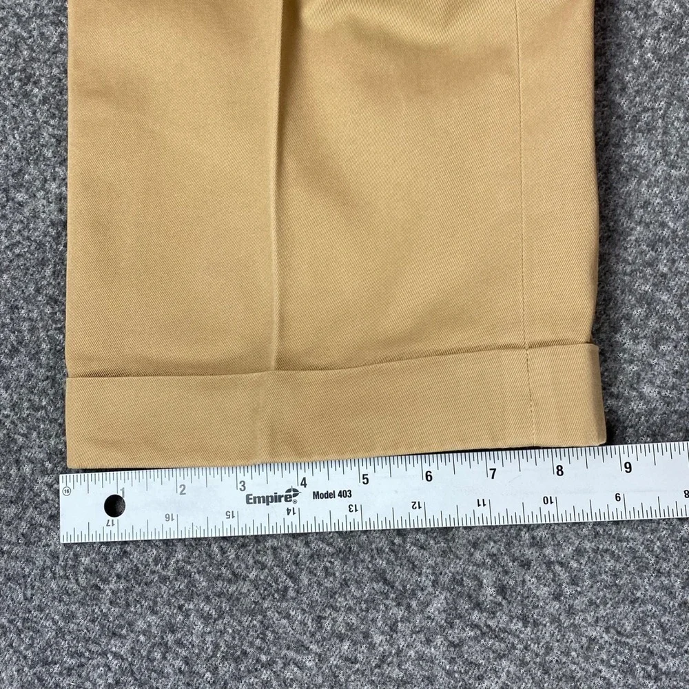 Brooks Brothers Country Club Mens‎ 34x30 Khaki Pleated Cuffed Cotton Chino Pants